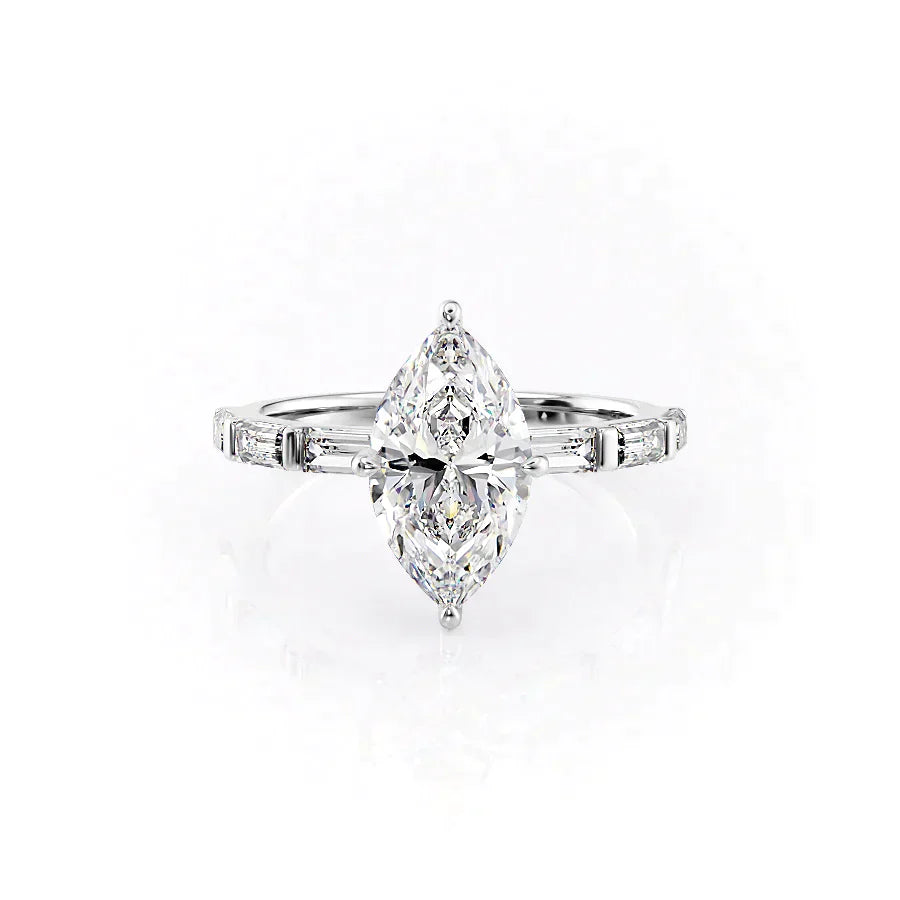 The Hailey Set With A 4 Carat Marquise Moissanite