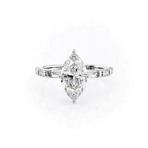 The Hailey Set With A 1.5 Carat Marquise Moissanite