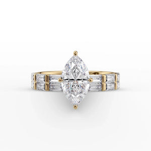 The Hailey Set With A 2.5 Carat Marquise Lab Diamond