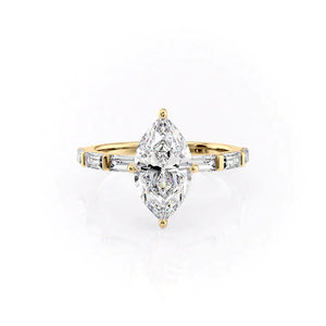 The Hailey Set With A 3 Carat Marquise Lab Diamond