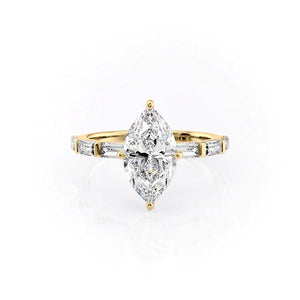 The Hailey Set With A 1.5 Carat Marquise Moissanite