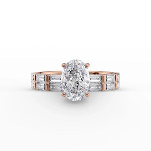 The Hailey Set With A 2 Carat Oval Lab Diamond