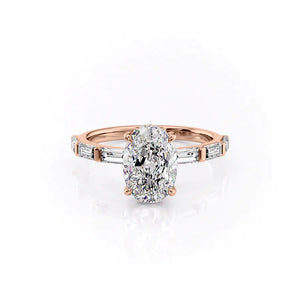 The Hailey Set With A 5 Carat Oval Moissanite