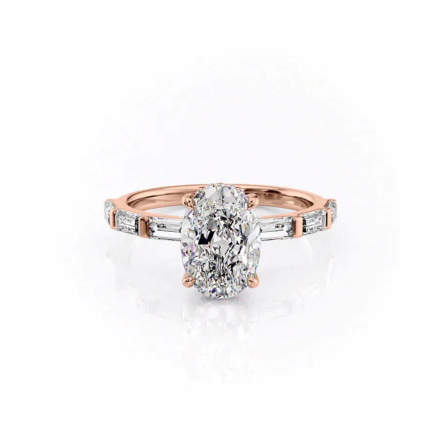 The Hailey Set With A 3 Carat Oval Moissanite