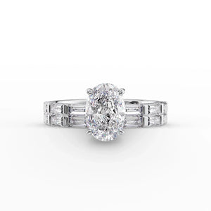 The Hailey Set With A 2.5 Carat Oval Lab Diamond
