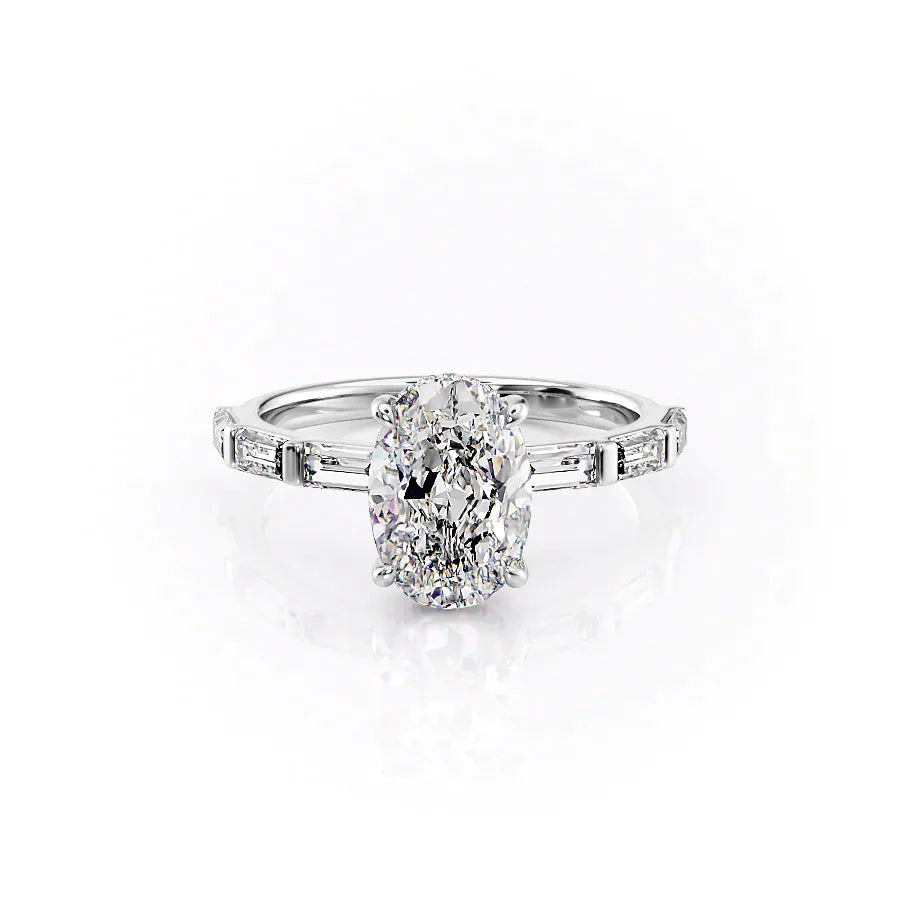 The Hailey Set With A 2.5 Carat Oval Lab Diamond
