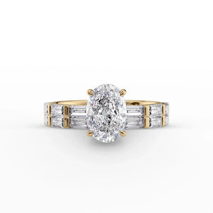 The Hailey Set With A 3.5 Carat Oval Moissanite