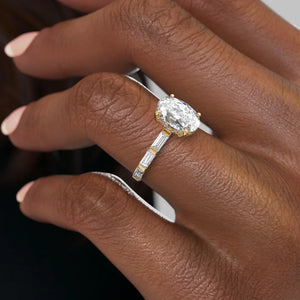 The Hailey Set With A 3.5 Carat Oval Moissanite