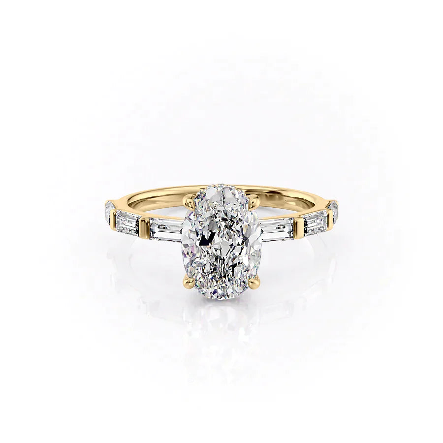 The Hailey Set With A 3 Carat Oval Lab Diamond