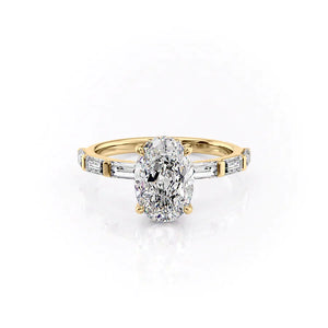 The Hailey Set With A 5 Carat Oval Moissanite