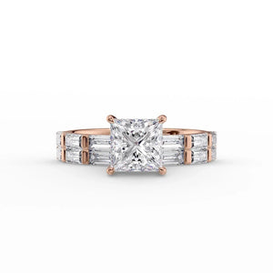 The Hailey Set With A 1.5 Carat Princess Lab Diamond
