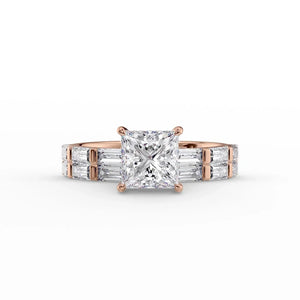 The Hailey Set With A 1 Carat Princess Moissanite