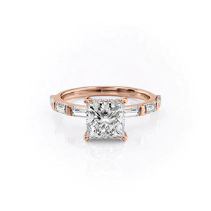 The Hailey Set With A 4 Carat Princess Moissanite