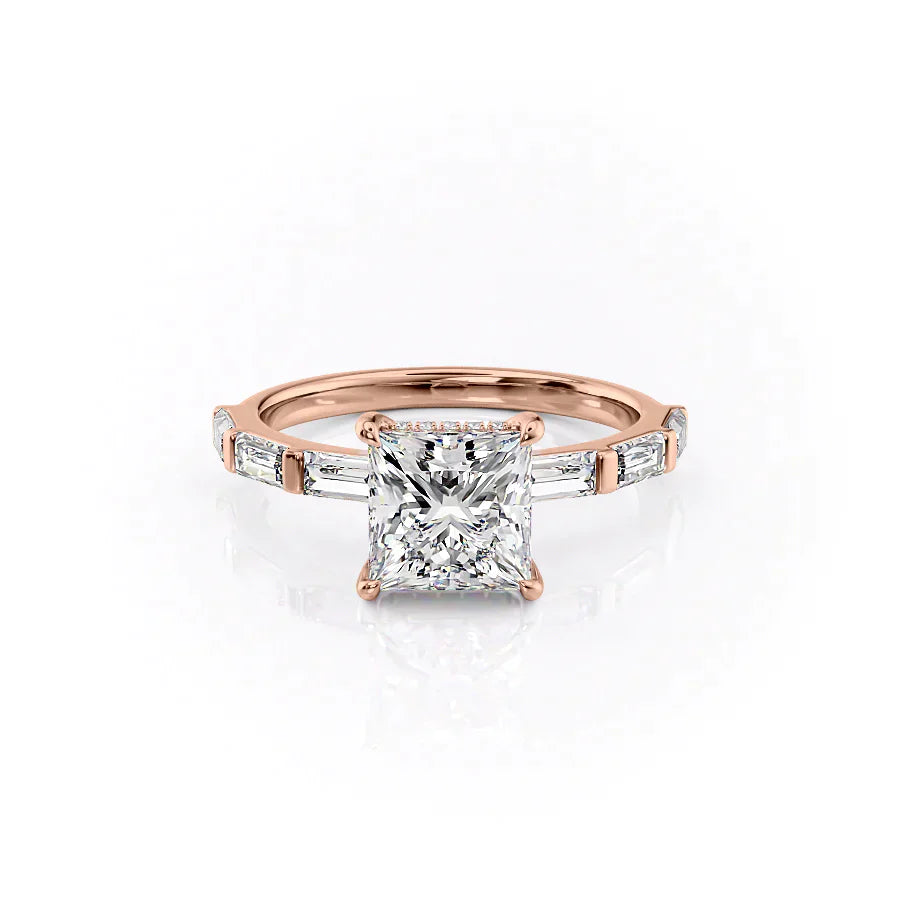 The Hailey Set With A 1 Carat Princess Moissanite