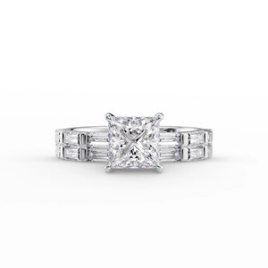 The Hailey Set With A 2 Carat Princess Lab Diamond