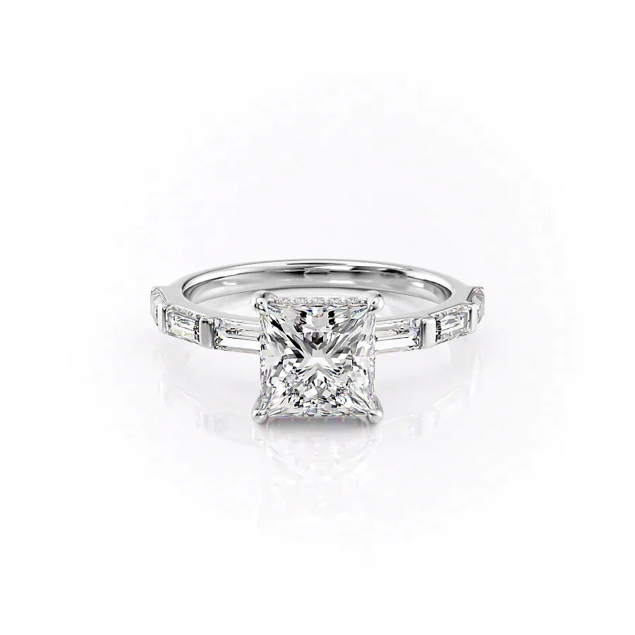 The Hailey Set With A 3 Carat Princess Lab Diamond