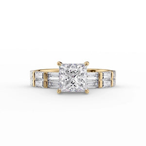 The Hailey Set With A 1 Carat Princess Lab Diamond