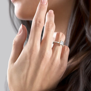 The Hailey Set With A 1 Carat Princess Lab Diamond