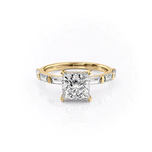 The Hailey Set With A 5 Carat Princess Moissanite