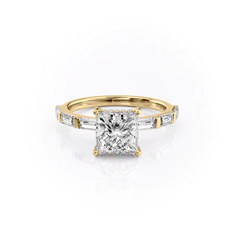 The Hailey Set With A 2.5 Carat Princess Moissanite