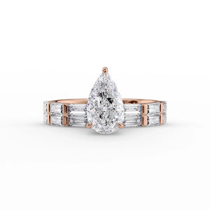 The Hailey Set With A 3 Carat Pear Lab Diamond