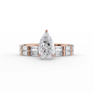The Hailey Set With A 3 Carat Pear Lab Diamond