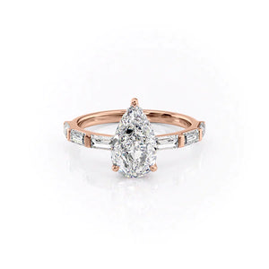 The Hailey Set With A 1.5 Carat Pear Lab Diamond