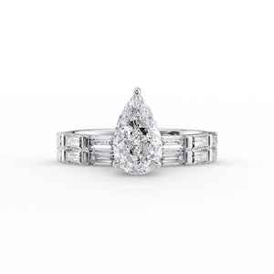The Hailey Set With A 2 Carat Pear Lab Diamond