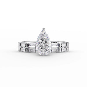 The Hailey Set With A 2 Carat Pear Lab Diamond