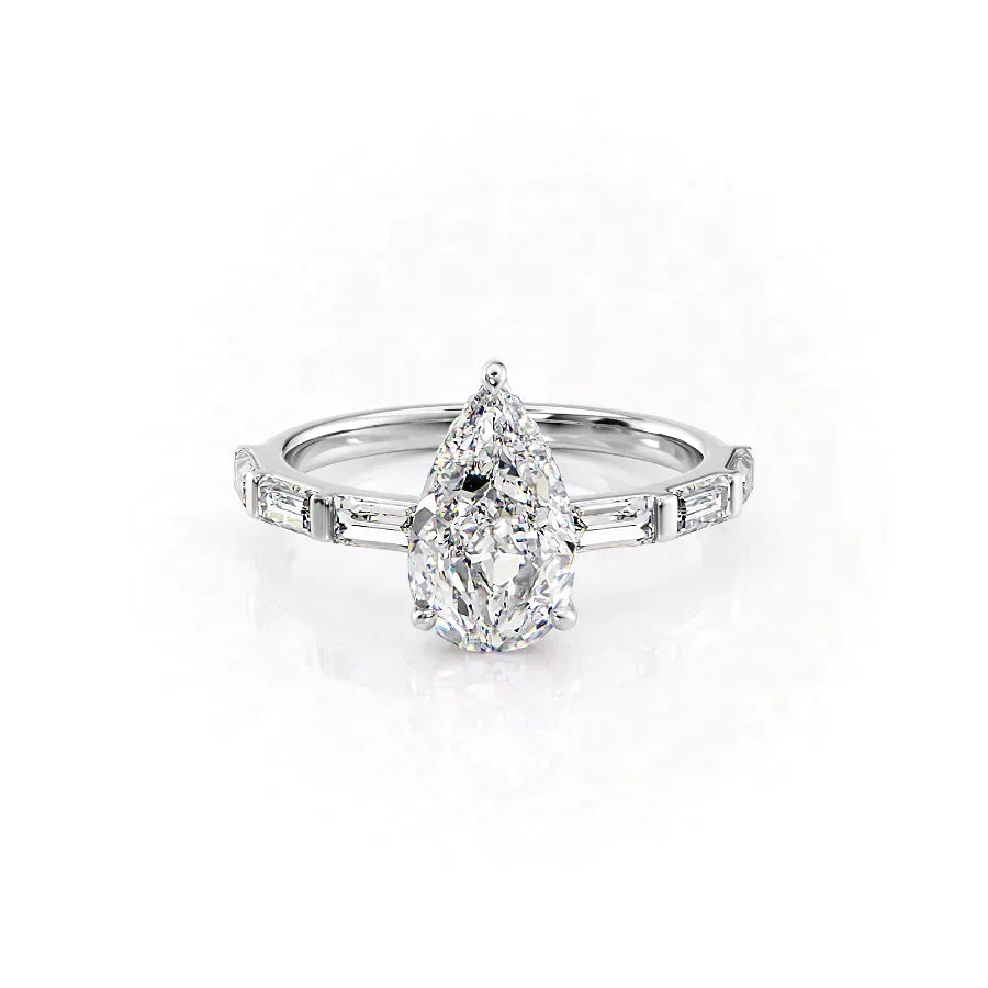 The Hailey Set With A 4 Carat Pear Moissanite