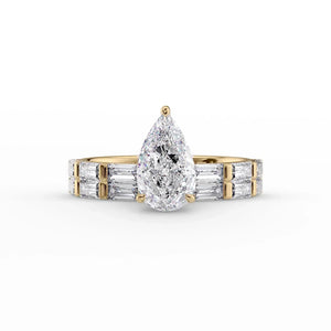 The Hailey Set With A 1 Carat Pear Moissanite