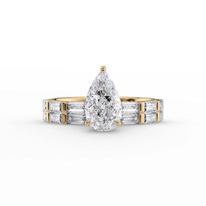 The Hailey Set With A 3 Carat Pear Lab Diamond