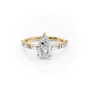 The Hailey Set With A 1.5 Carat Pear Lab Diamond
