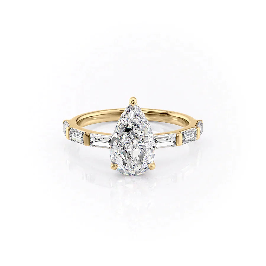 The Hailey Set With A 3.5 Carat Pear Moissanite
