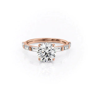 The Hailey Set With A 2.5 Carat Round Moissanite