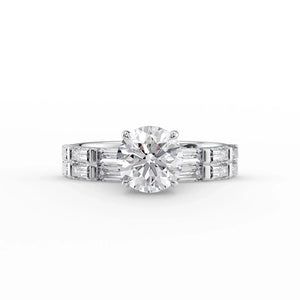 The Hailey Set With A 1.5 Carat Round Moissanite