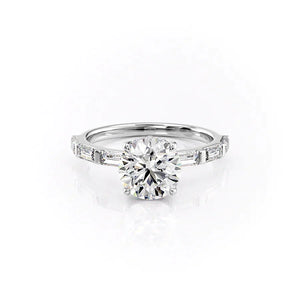The Hailey Set With A 2.5 Carat Round Moissanite