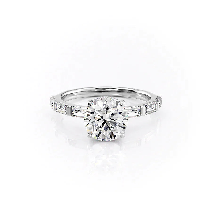 The Hailey Set With A 3 Carat Round Moissanite