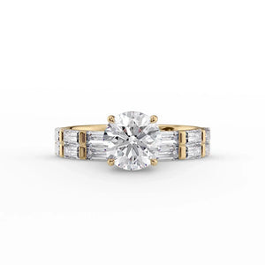 The Hailey Set With A 1.5 Carat Round Moissanite