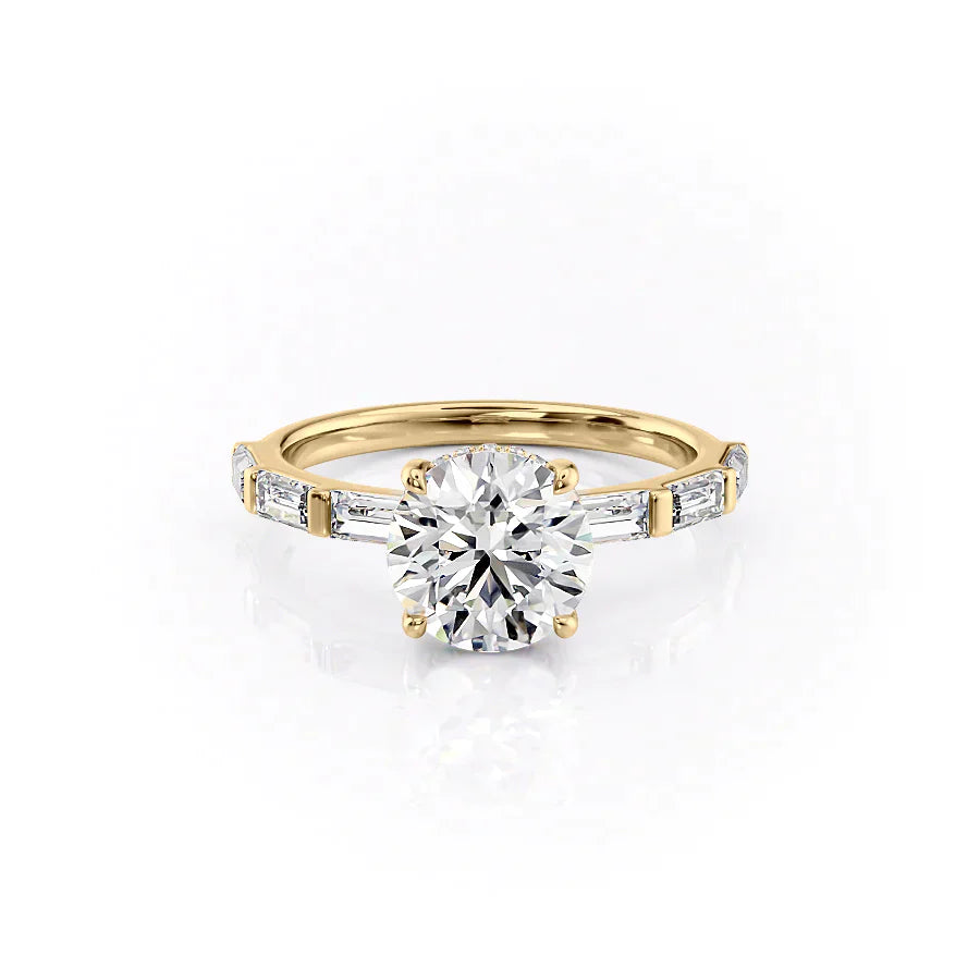 The Hailey Set With A 5 Carat Round Moissanite