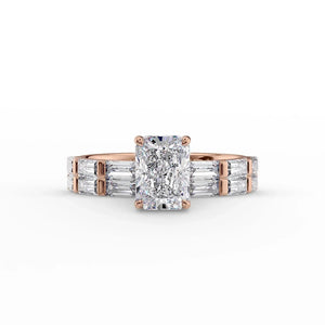 The Hailey Set With A 4 Carat Radiant Moissanite