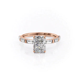The Hailey Set With A 3 Carat Radiant Moissanite