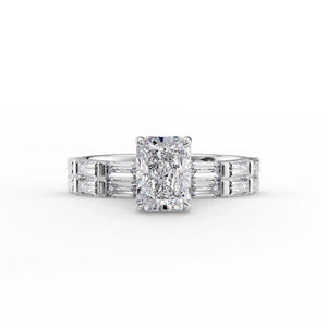 The Hailey Set With A 2 Carat Radiant Moissanite