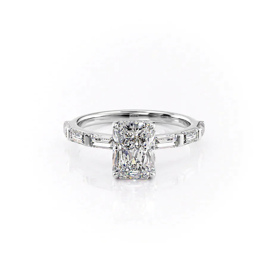The Hailey Set With A 3 Carat Radiant Lab Diamond