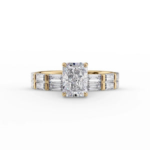 The Hailey Set With A 3 Carat Radiant Lab Diamond