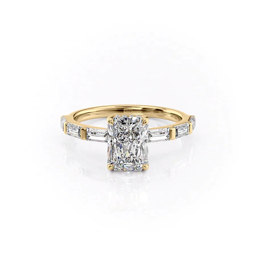 The Hailey Set With A 4 Carat Radiant Moissanite