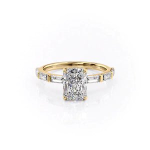 The Hailey Set With A 4 Carat Radiant Moissanite