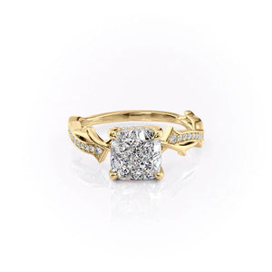 The Pave Twig Set With A 4.5 Carat Cushion Moissanite