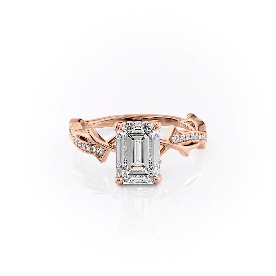 The Pave Twig Set With A 2 Carat Emerald Lab Diamond
