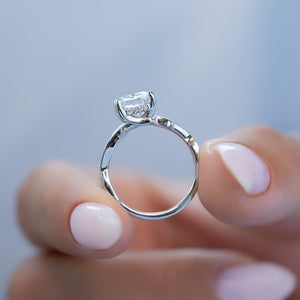 The Pave Twig Set With A 2 Carat Cushion Lab Diamond